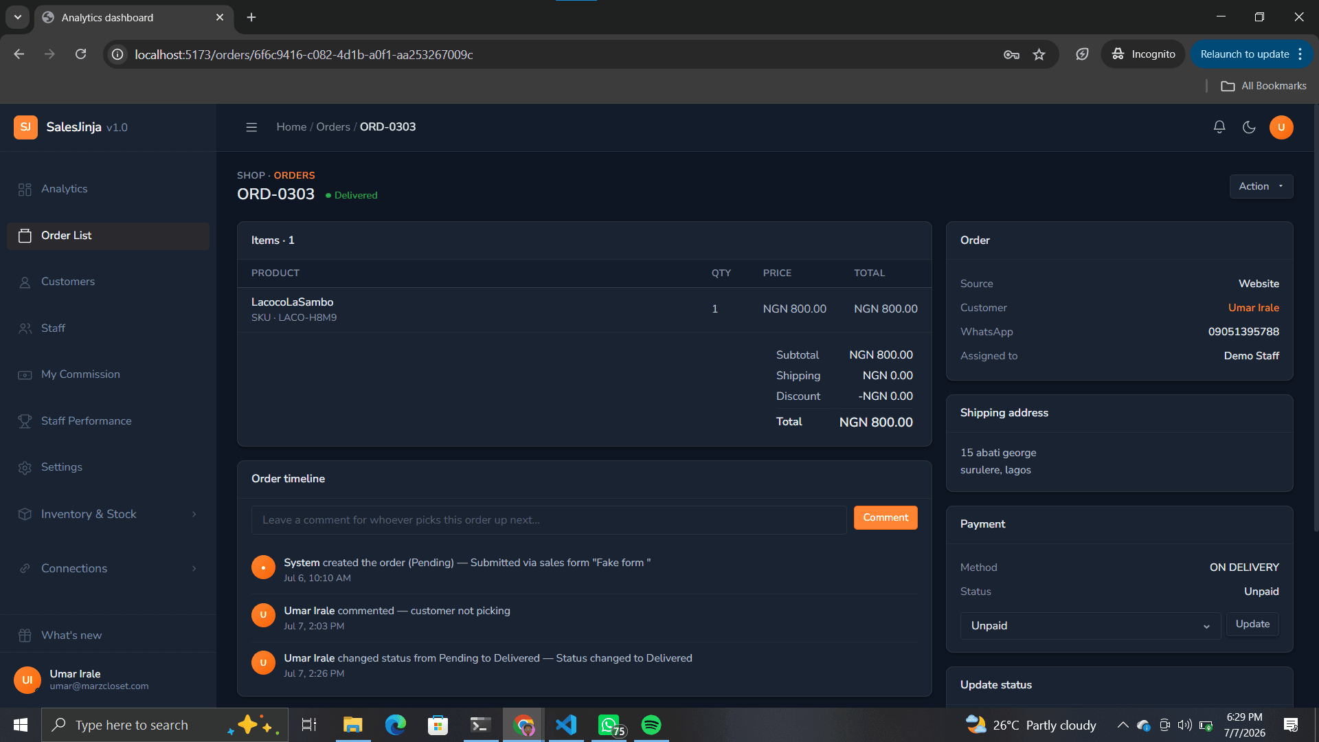 SalesJinja screenshot