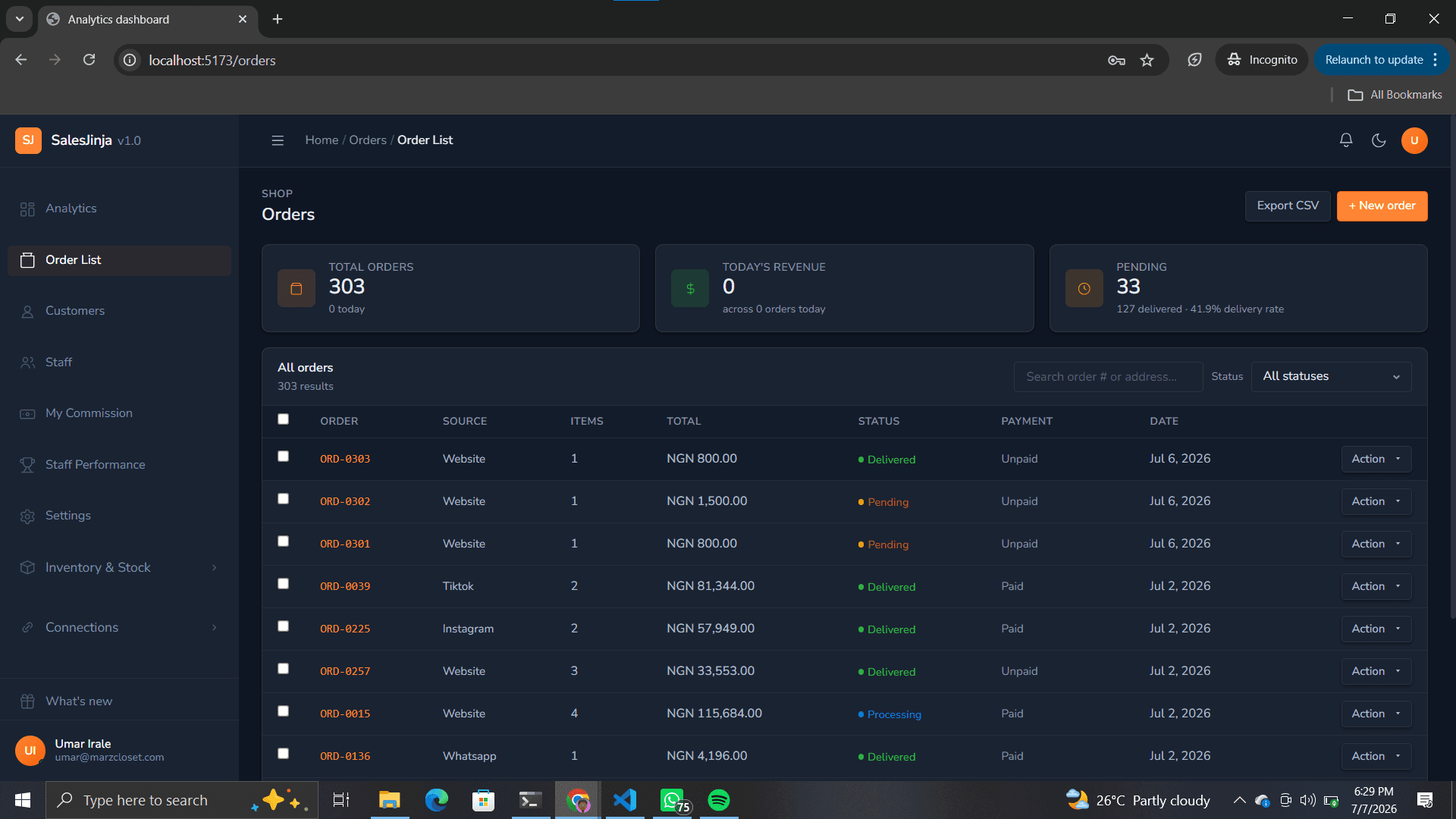SalesJinja screenshot